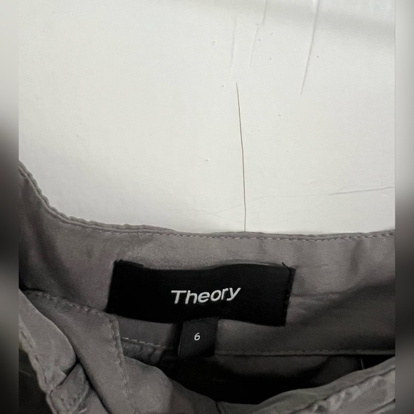 Theory Silk Relaxed Fit Grey Joggers Size 6 $298 - Picture 2 of 3